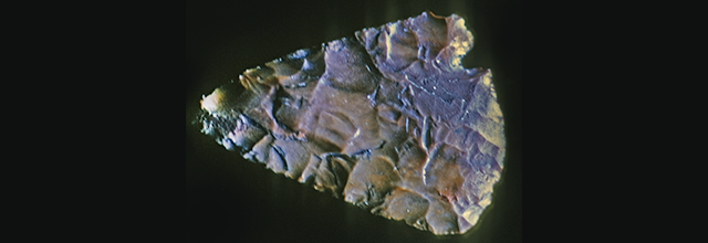 45KT28-4743 Quilomene Bar Base Notched Point, beneath Cultural Component VII, but unasigned to phase.